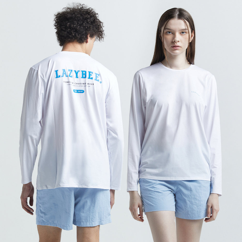 여성 남자 루즈핏 빅사이즈 래쉬가드 상하세트 커플 수영복 뒷로고 블랙 G101