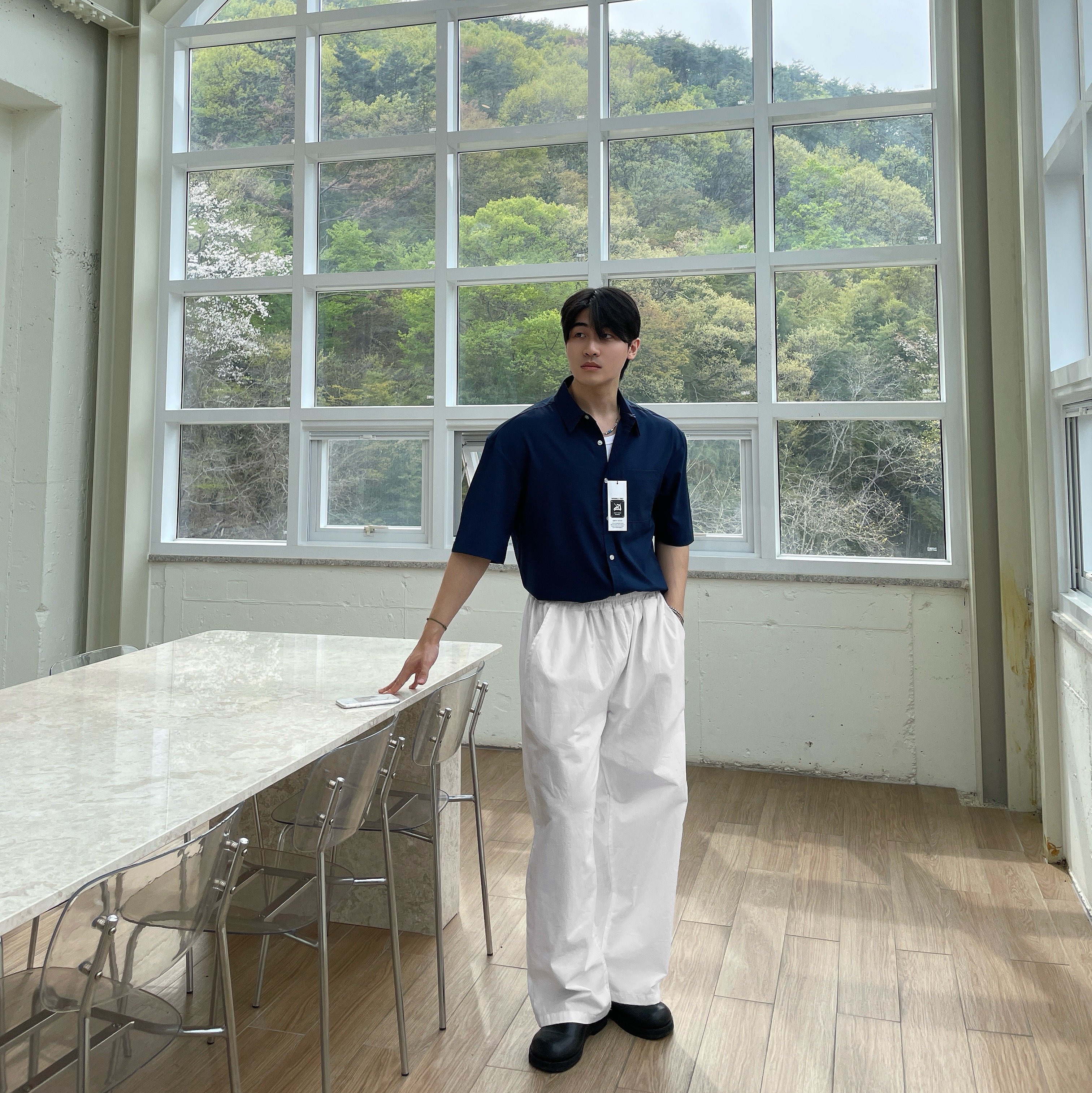 반팔와이셔츠 남자여름남방 린넨반팔셔츠 - 상세 이미지 2