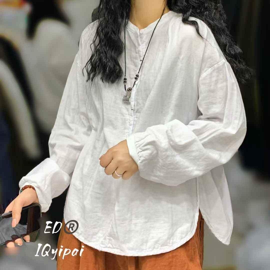 간절기셔츠 아사면 블라우스 봄 가을 미시옷 엄마옷 3626 - 상세 이미지 4