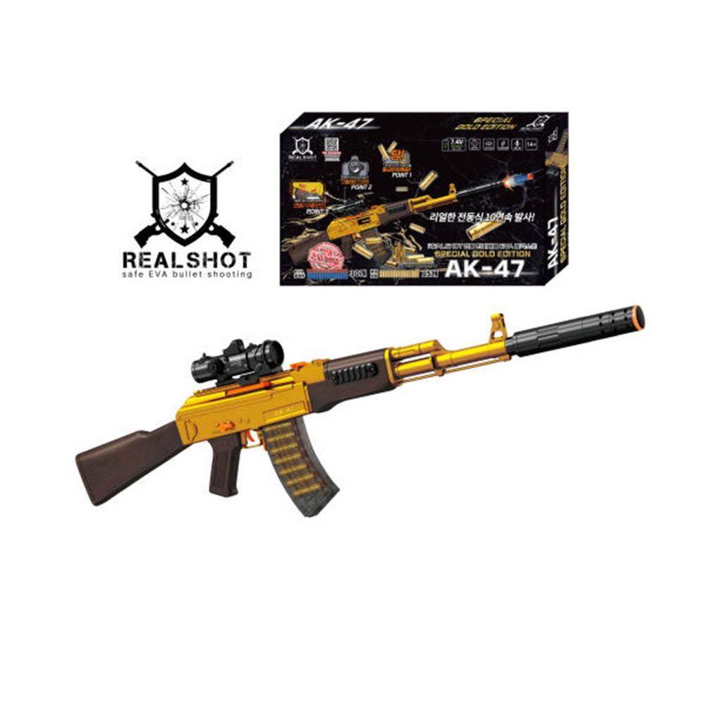 골드 AK 47 장난감총 탄피 스펀지 총알 가짜총 너프건 - 상세 이미지 2