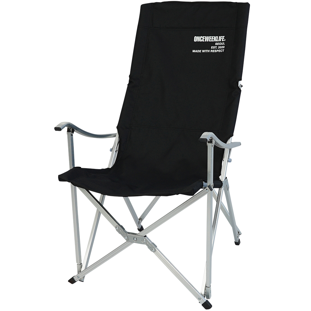 원스위크라이프 캠핑 접이식 경량 롱 릴렉스 체어 특대, 실버프레임 / 블랙, 1개