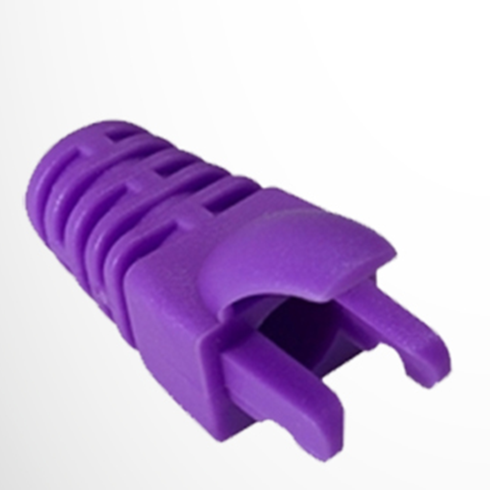 CAT5E UTP STP 랜부트 커버 랜선보호캡 꼬리 보라색 6mm 100개입 - 상품 이미지