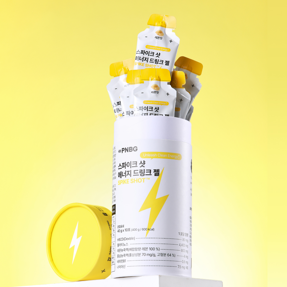 PNBG 스파이크샷 에너지젤 레몬맛 40ml 10포 러닝 마라톤 등산 헬스 자전거 골프 - 상세 이미지 4