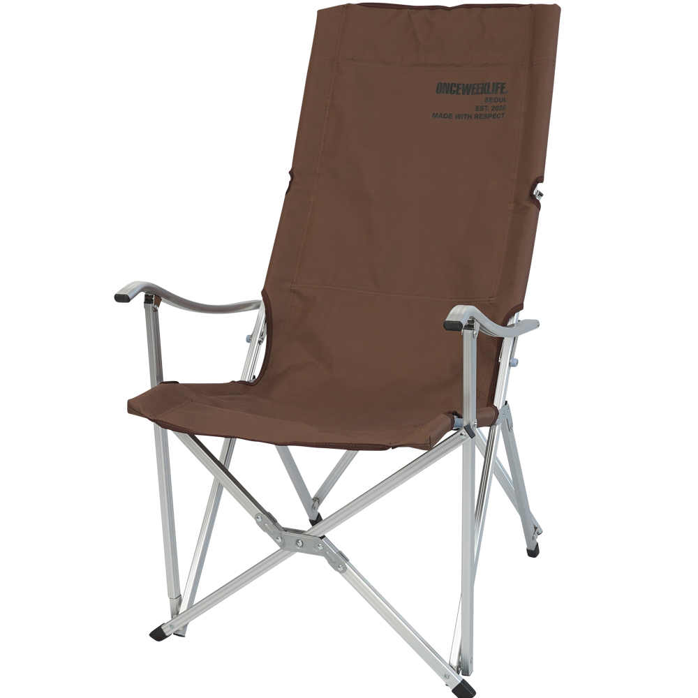 원스위크라이프 캠핑 접이식 경량 롱 릴렉스 체어 특대, 실버프레임 / 브라운, 1개