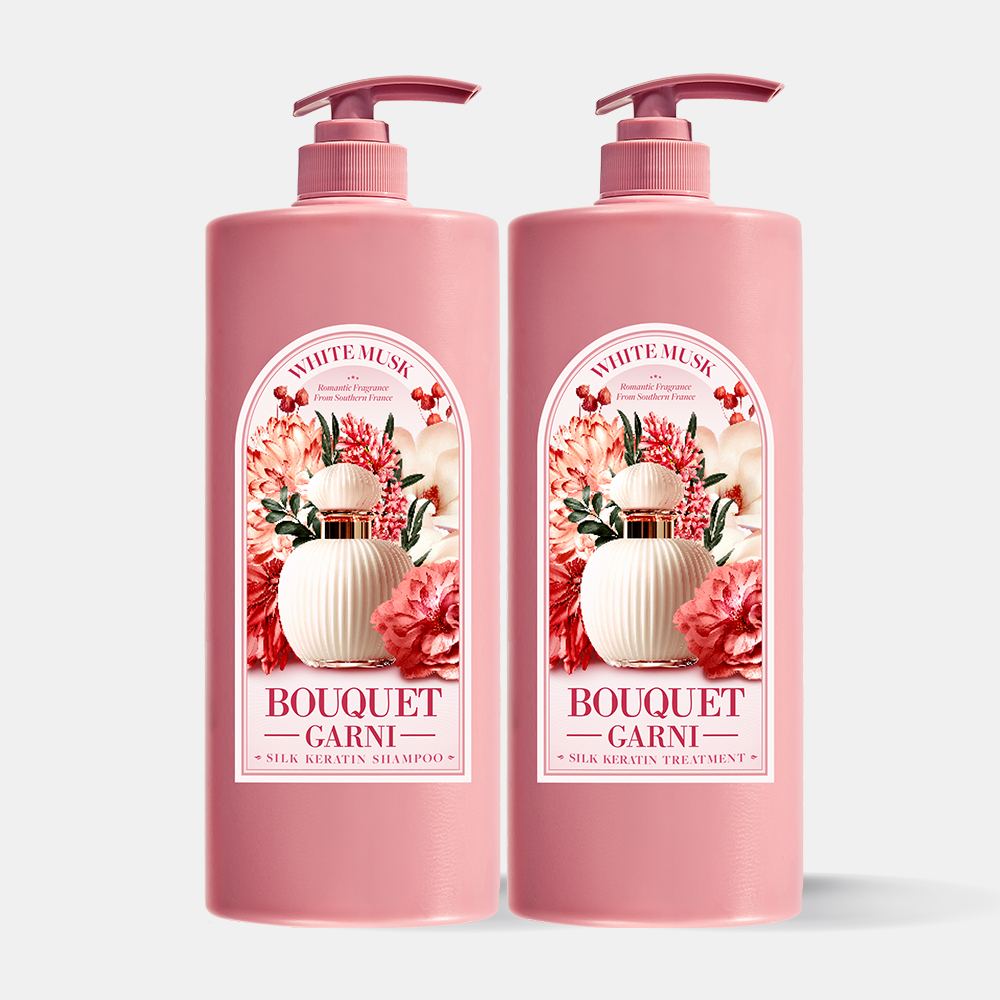 [듀오 SET] 부케가르니 실크 케라틴 대용량  샴푸+트리트먼트 1,500ml 이미지