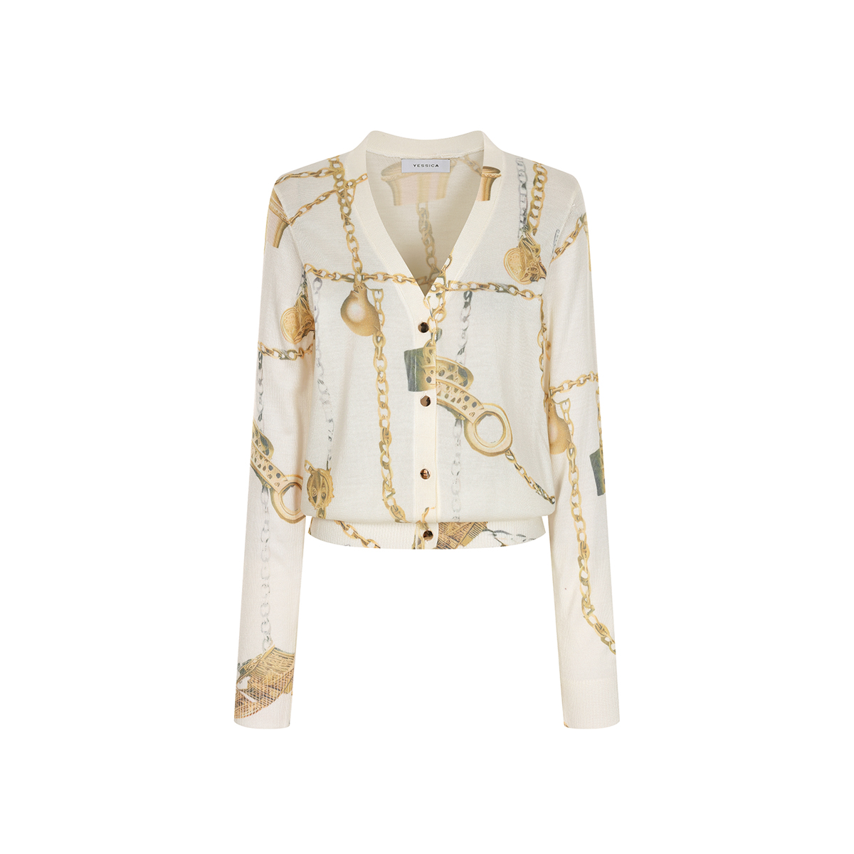 예시카 울 블렌드 소프트 프린트 니트 가디건 YJ4KC129