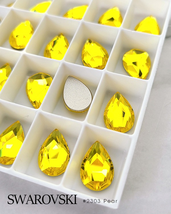 [AUSTRIA CRYSTALS] #2303 pear 14mm 시트린 : 보니비 네일