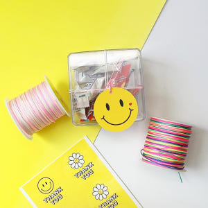 구디백 포장끈 네온 레인보우 1롤 답례품 도시락 생일 선물 포장 택끈 트... 실사용 후기 | 효과 있을까? - 상품 이미지 4