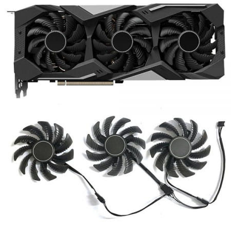 [해외]PLD08010S12HH 78mm DC 12V 0.35A 4핀 RX5700 GPU 쿨러 Gigabyte Radeon RX 5500 5600 5700 XT 그래픽 카드 팬 냉