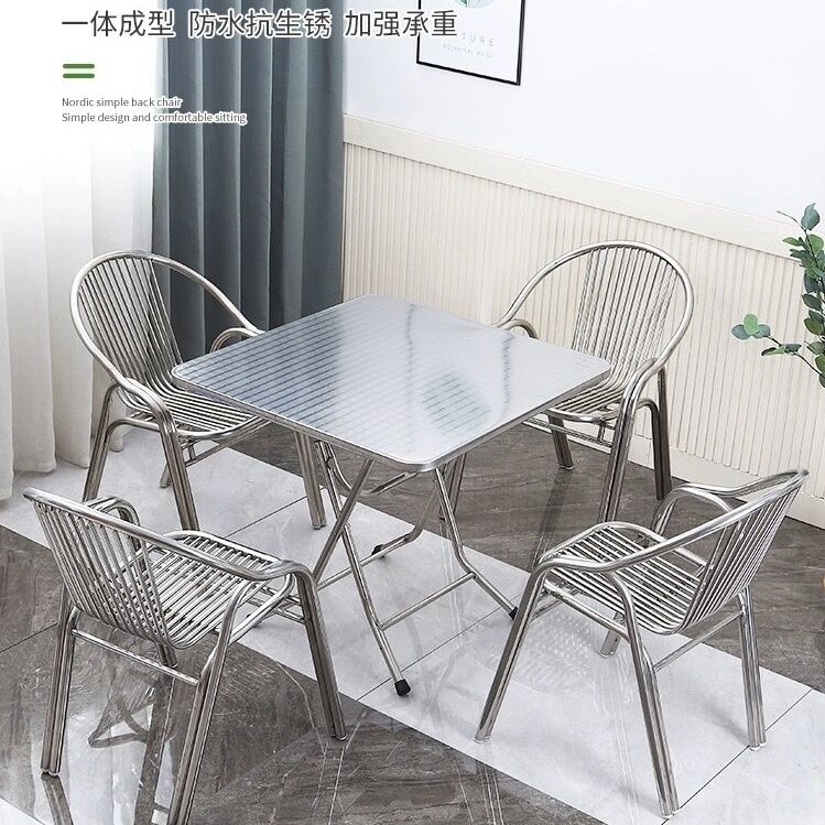 스텐 접이식 테이블 업소용 식탁 커피 탁자 카페 포차 철제 원형 - 상세 이미지 4