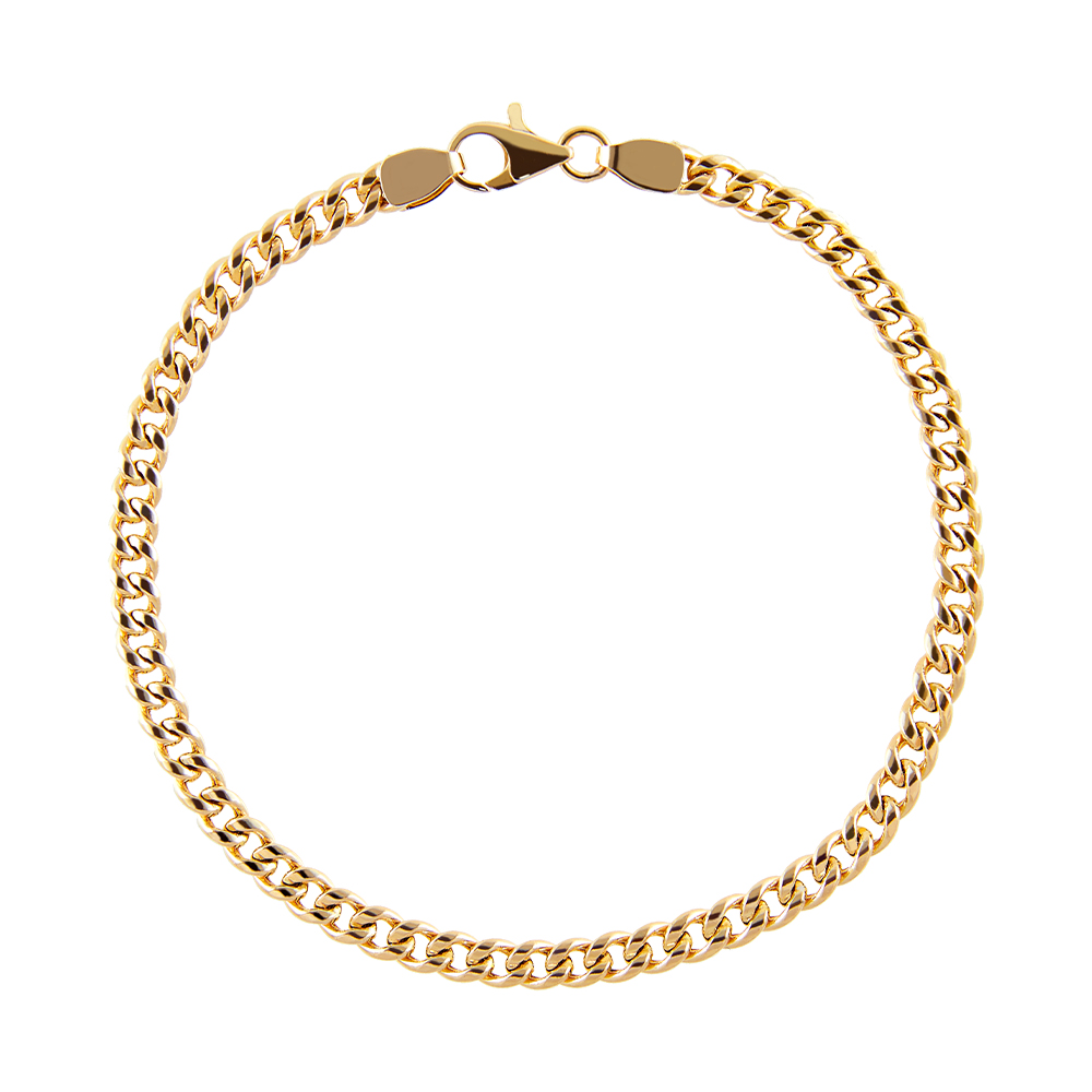 14k 18k 할로우 커브 체인 금 팔찌