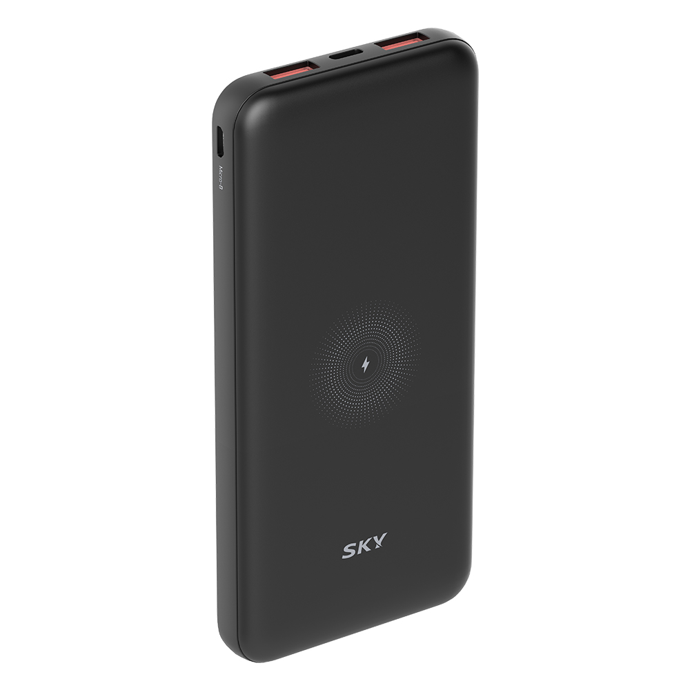 필 WX10 18W 유무선충전 보조배터리 USB PD 10000mAh, 블랙 - 상품 이미지