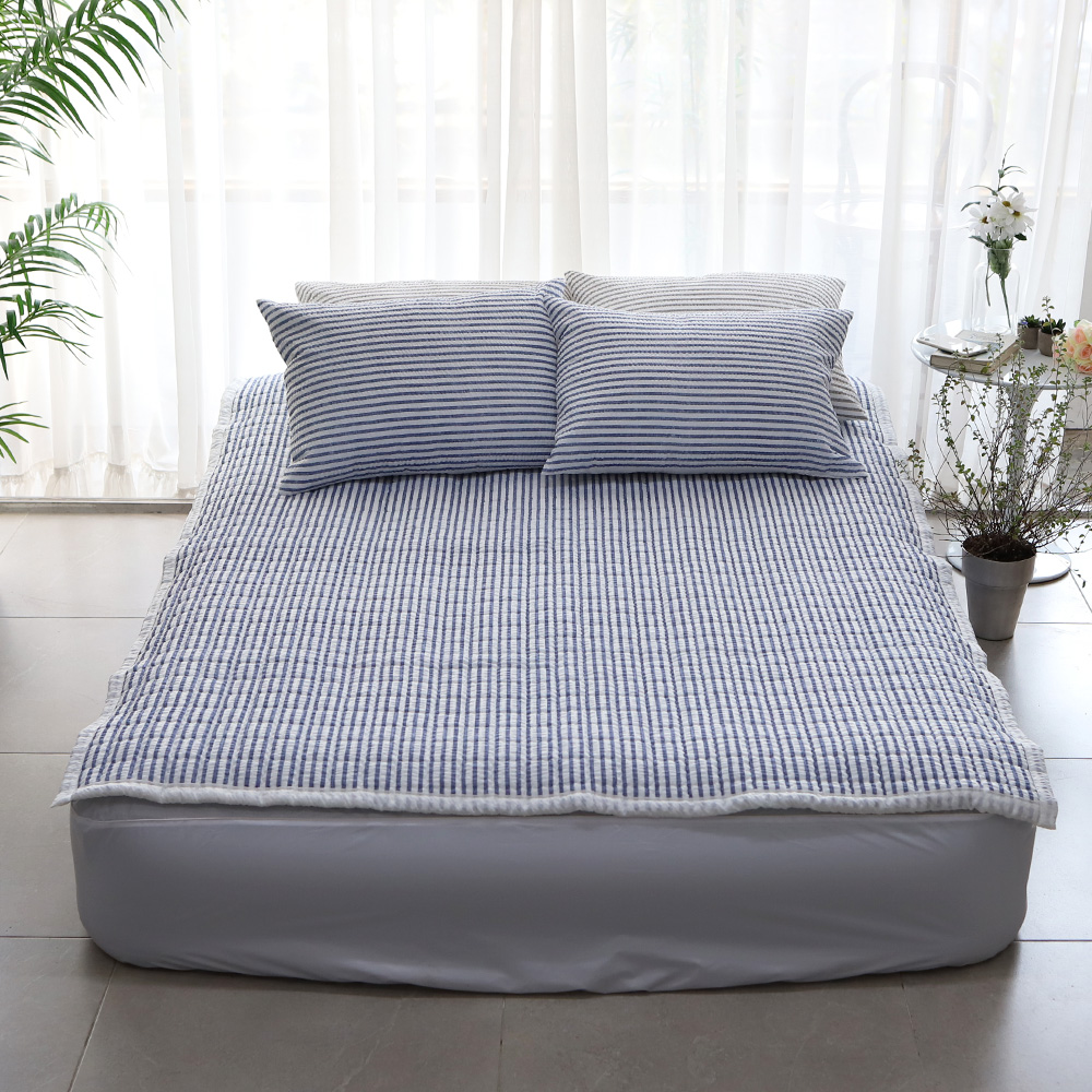 어바웃 시어서커 침대패드 SS/Q 2color