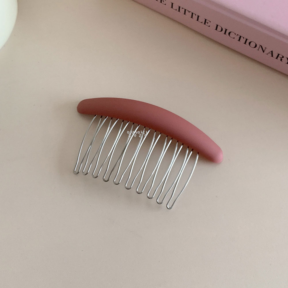 심플한 매트 헤어빗핀 옆머리 머리핀 베이직 무광 헤어삔 - 상세 이미지 4