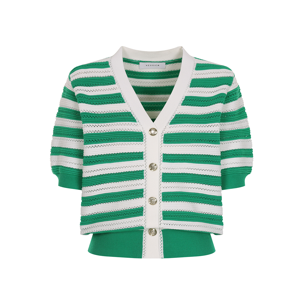 예시카 썸머 아일렛 스트라이프 가디건 YJ4KC100