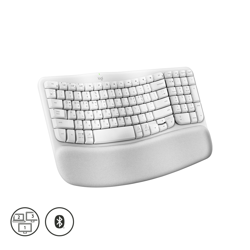 로지텍 코리아 Wave Keys 인체공학 웨이브 컴팩트 키보드 오프화이트, 플런저 - 상세 이미지 2