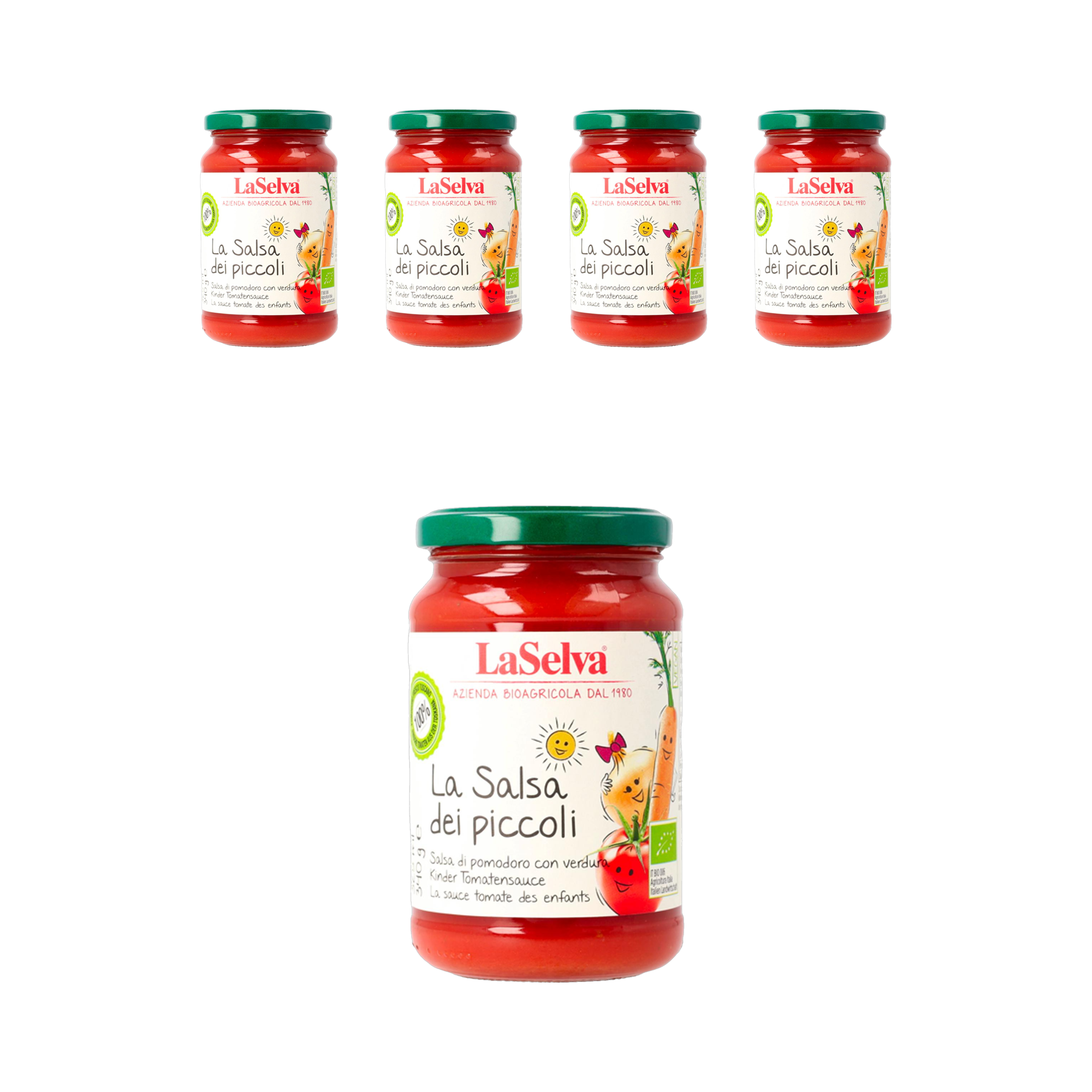 라셀바 이탈리아 100% 무설탕 유기농 어린이 저염 토마토 퓨레 340g, 5개 - 상품 이미지
