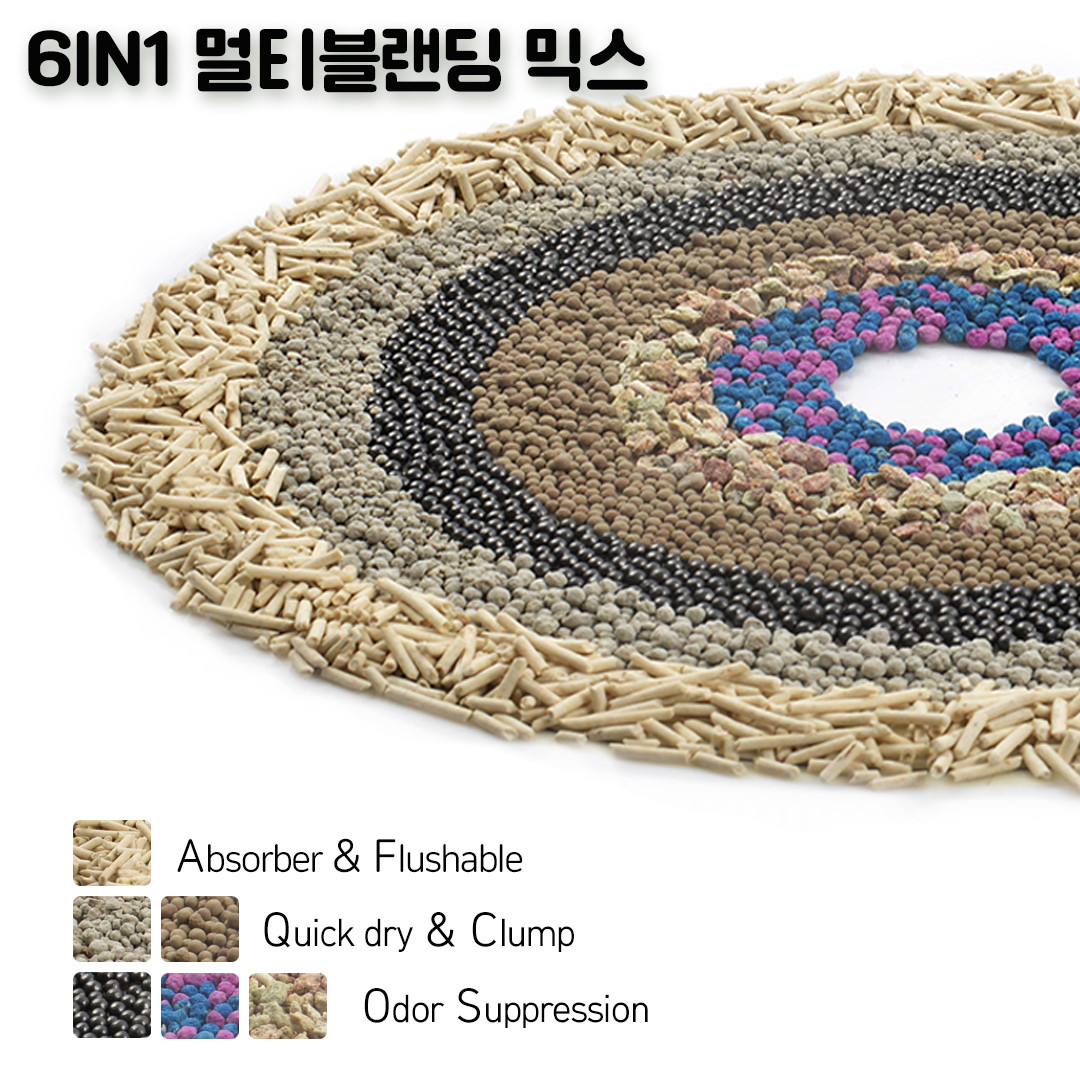 내꼬냥 고양이 두부모래 탈취입자 MAXMIX6 고양이모래 6L, 18개