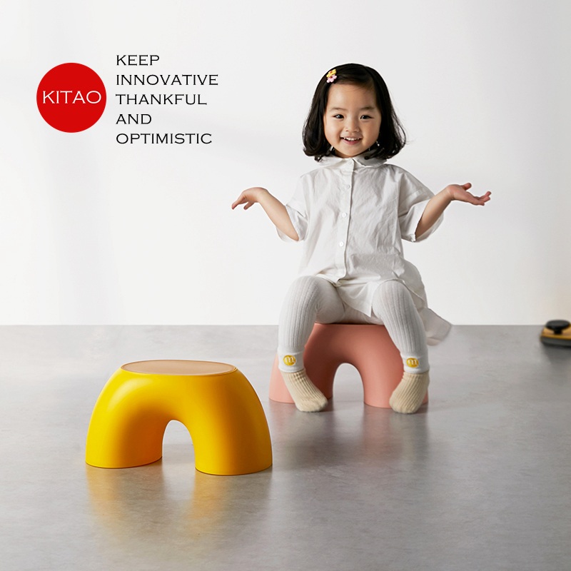 플라스틱 체어 스툴 벤치 욕실 실내 레인보우 소형 노란색 - 상세 이미지 4