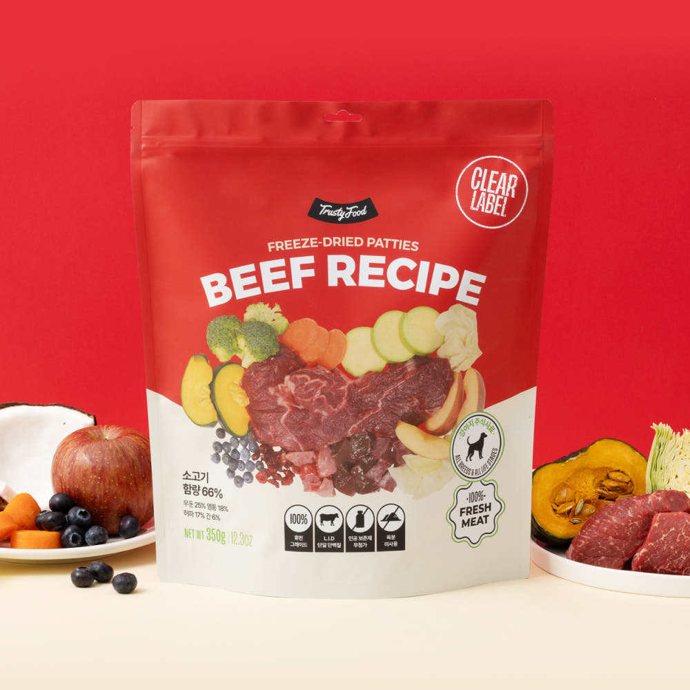 트러스티푸드 트러스티푸드 동결건조 사료 비프 77장 350g 소고기