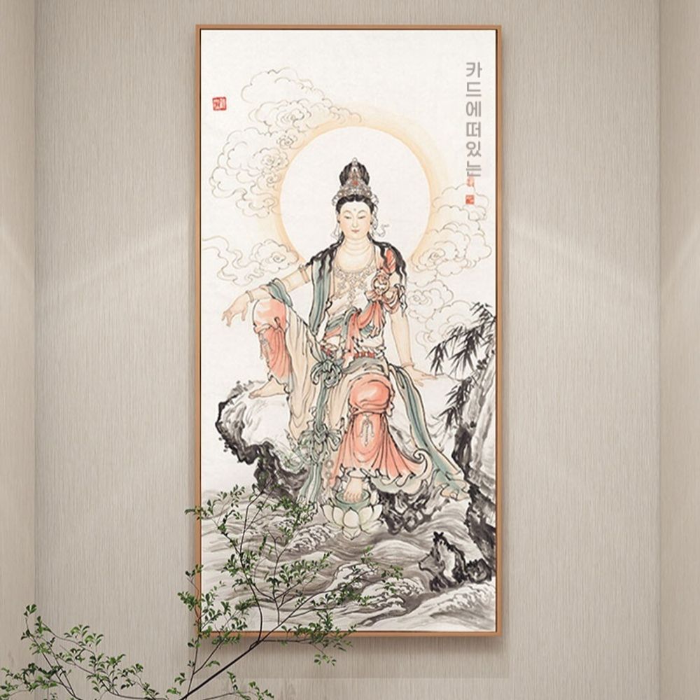 불교 그림 족자 석가모니 대형 법당 벽걸이 탱화 관음상 - 상세 이미지 2