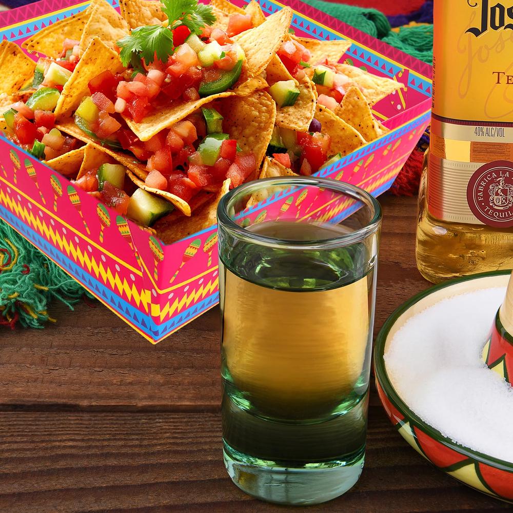 30피스 멕시코 피에스타 종이 음식 트레이 Cinco De Mayo 대형 일회용 접시 타코 나초 스낵 서빙 그릇 멕시코 BBQ 파티 용품 : 스톤-디