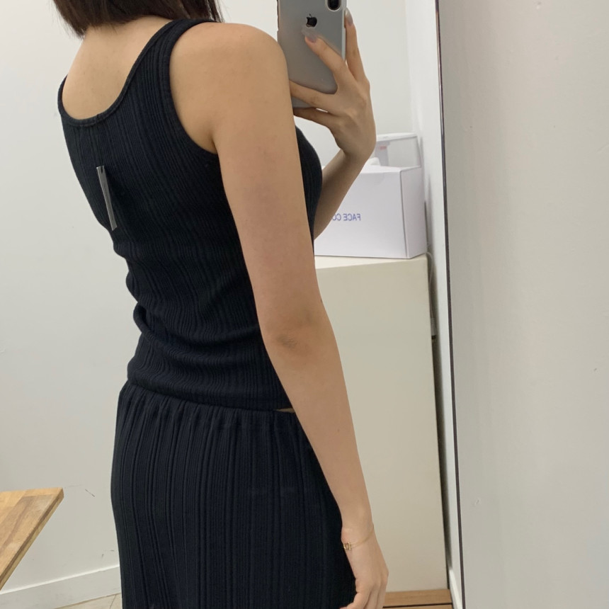 모디 골지 롱 스커트 여름 셋업가능 맥시 밴딩 상세 이미지 8