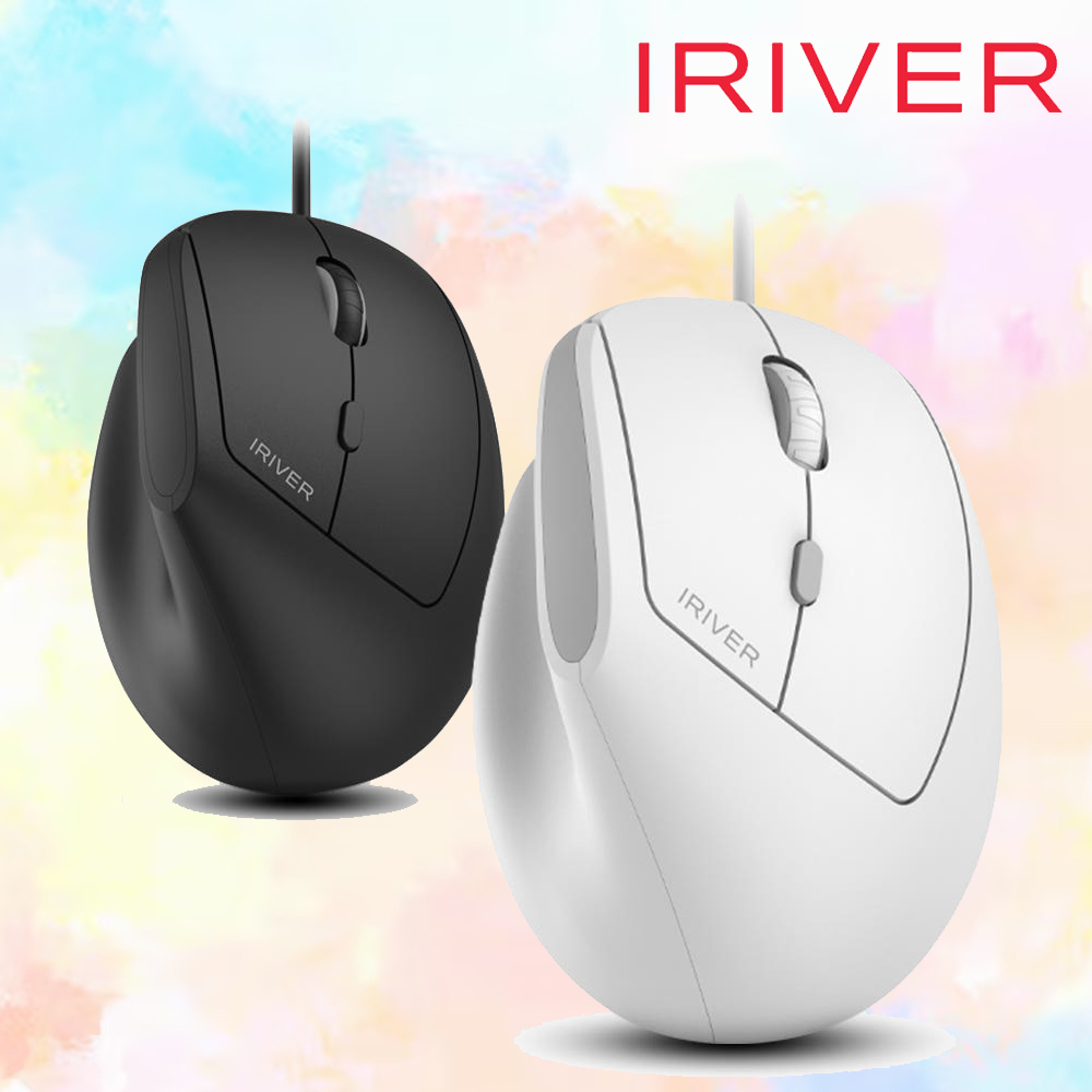 아이리버 EV100 향균 무소음 유선 버티컬 마우스 인체공학 사무용 게이밍 컴퓨터 제품 이미지