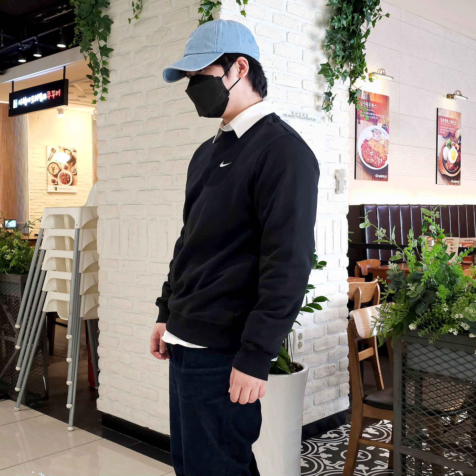 나이키 맨투맨 프렌치테리 남녀공용 긴팔 티셔츠 커플티 637903블랙, 2XL - 상세 이미지 4