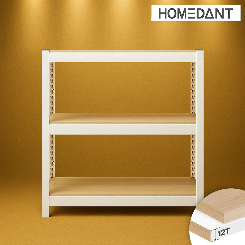 선반 12T합판 수납선반 철제 다용도 벽 선반장 무볼트 홈던트 3단 300300750