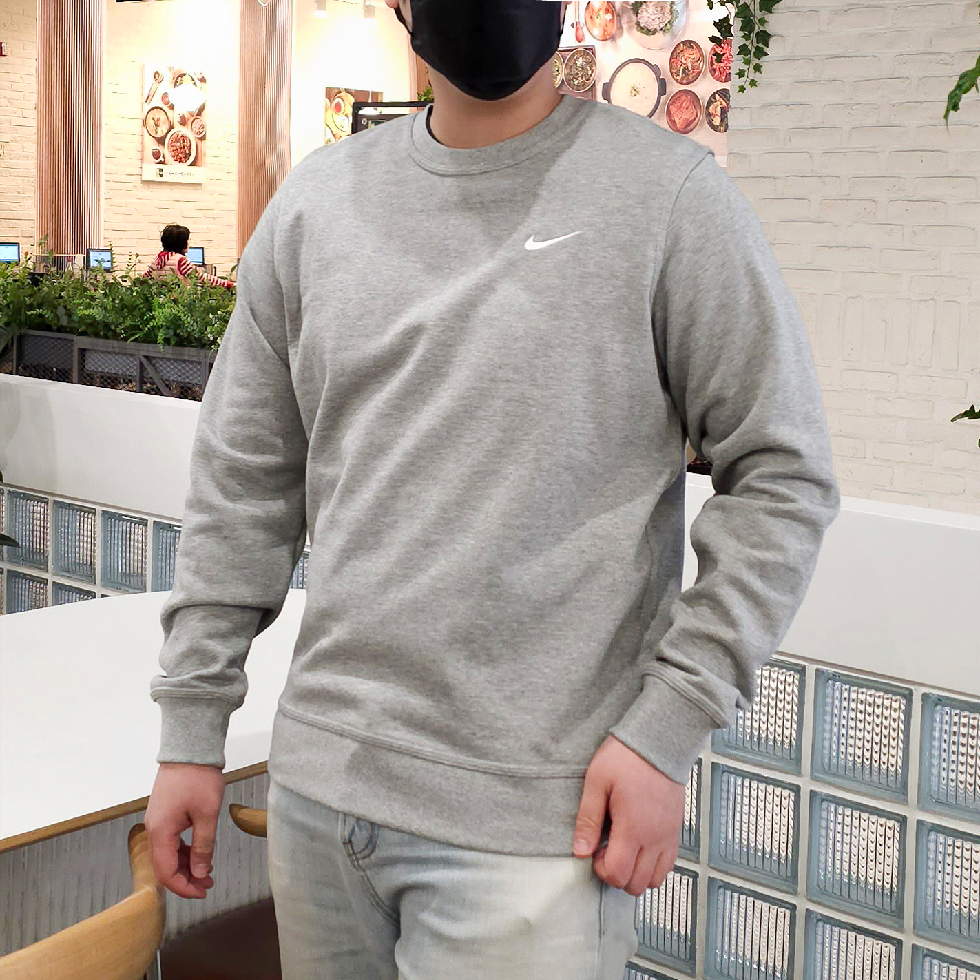 나이키 맨투맨 프렌치테리 남녀공용 긴팔 티셔츠 커플티 637903그레이, XL 이미지 6
