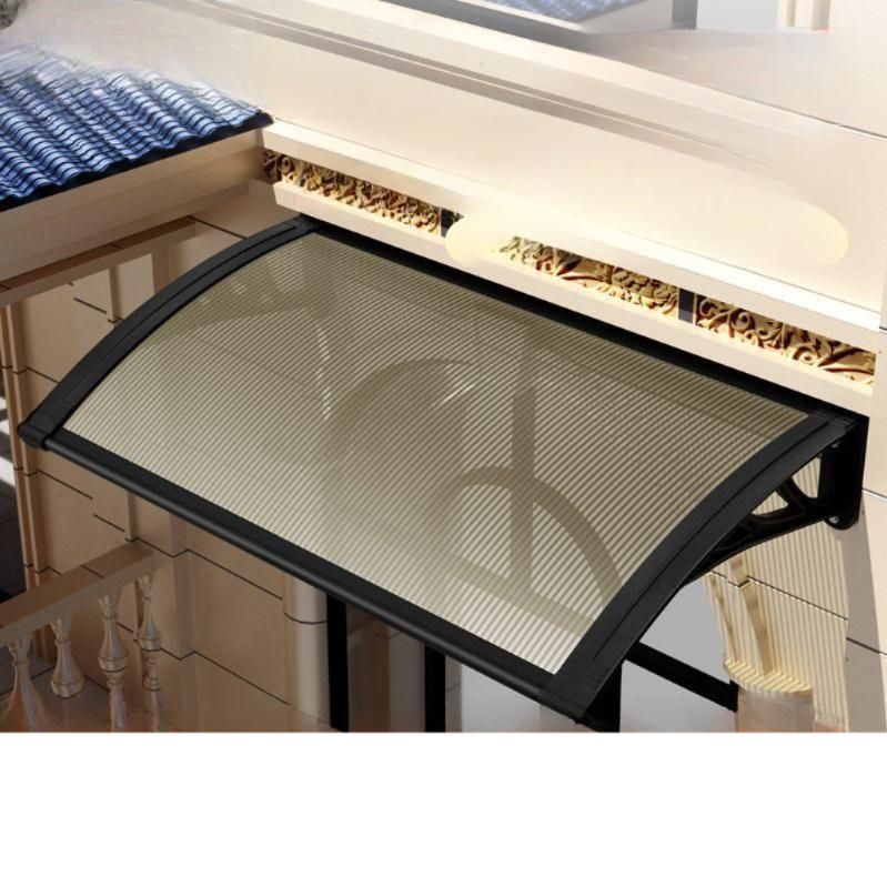 렉산캐노피 현관 창문 처마 지붕 비가림 셀프설치 레인쉴드 커버 100X80CM 블랙