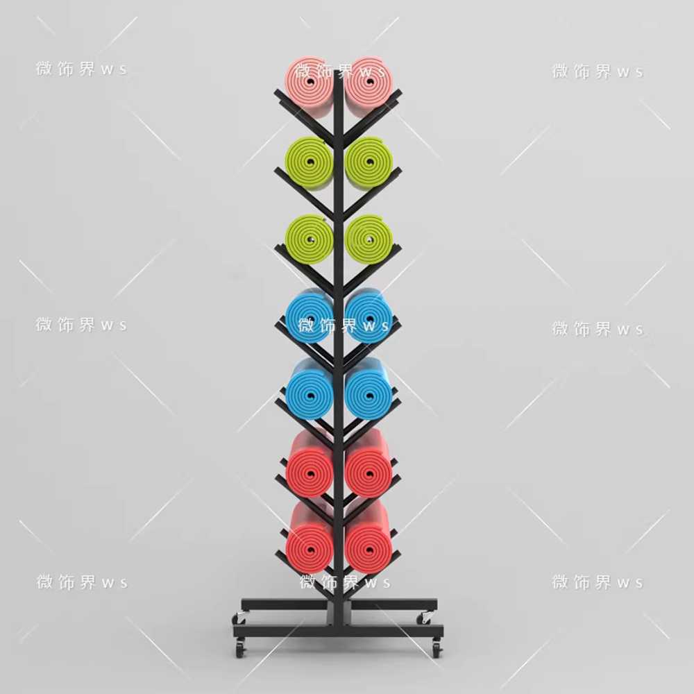 요가매트 정리함 거치대 바구니 헬스장 용품 브레이크 카트 휠 - 상세 이미지 3