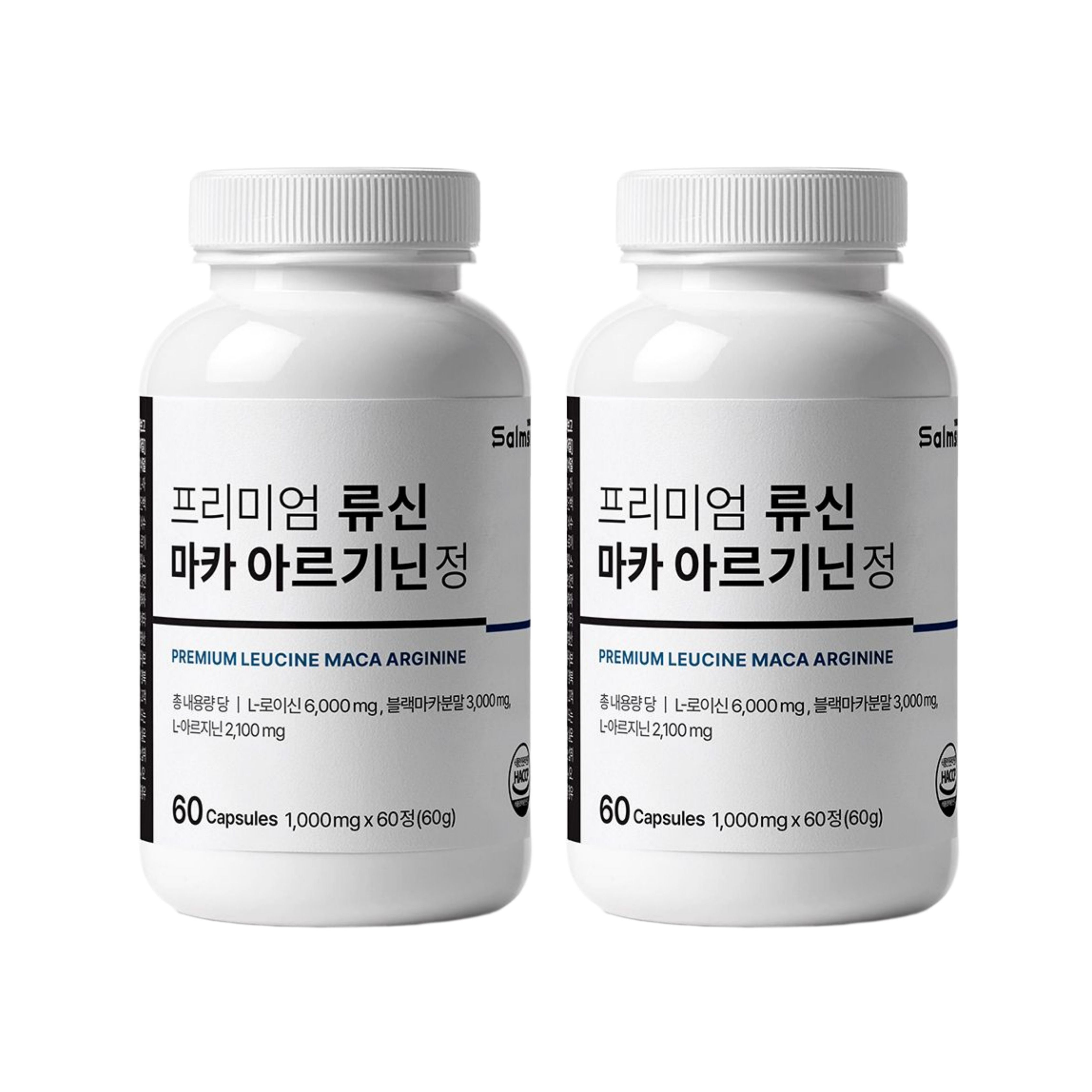 프리미엄 류신 마카 아르기닌 정 1,000mg x 60정 단백질 아미노산 x 2개 - 메인 이미지