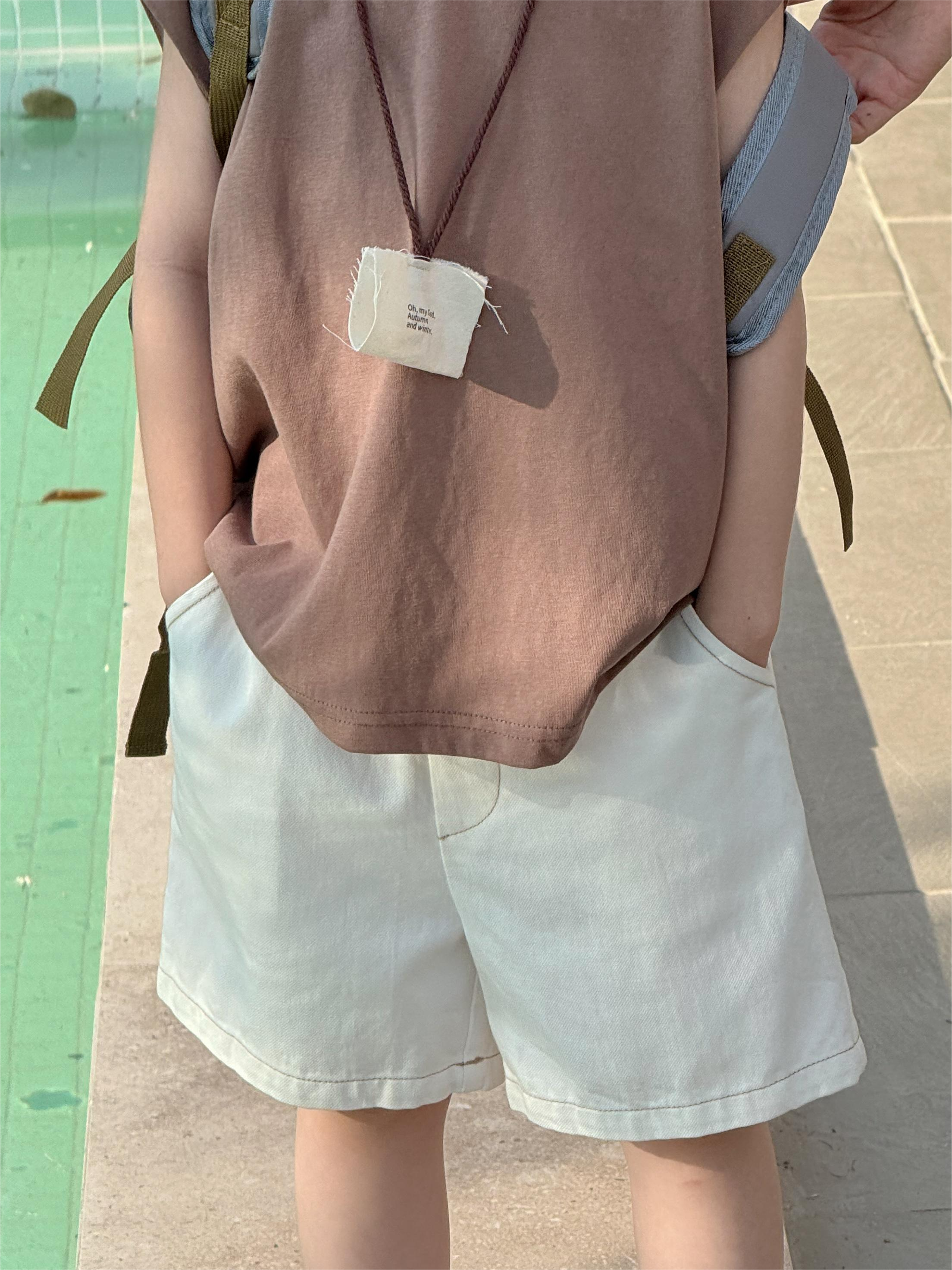 Irene's Closet 스티치 배색 캐주얼 4부 반바지 유아 주니어 여름