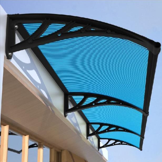 렉산캐노피 현관 창문 처마 지붕 비가림 셀프설치 레인쉴드 커버 100X80CM 블랙