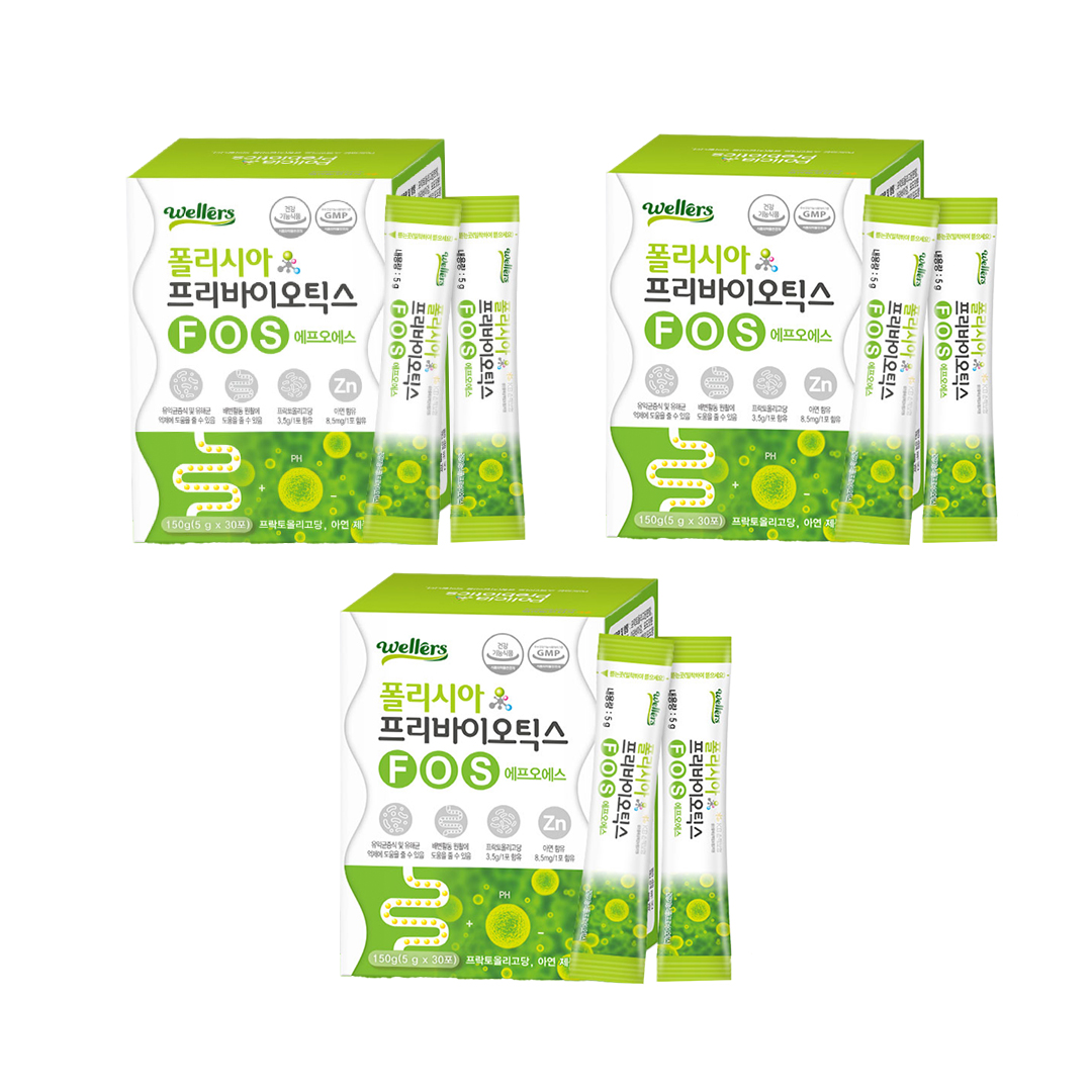 여성 장 건강 유산균 FOS 프리바이오틱스 올리고당 30포, 3개