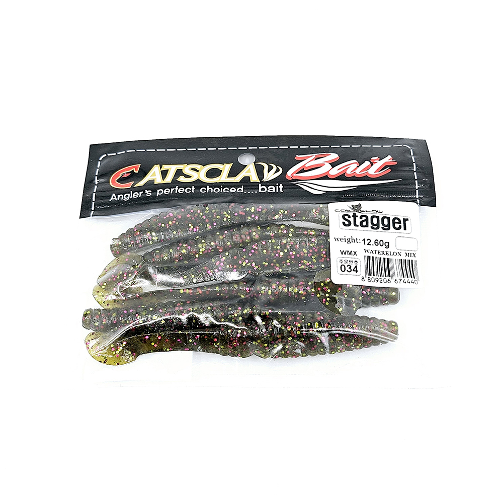 캣츠크로우 어태거 스태거 배스웜 034 워터멜론 믹스, 12.7cm(5인치) - 상세 이미지 4