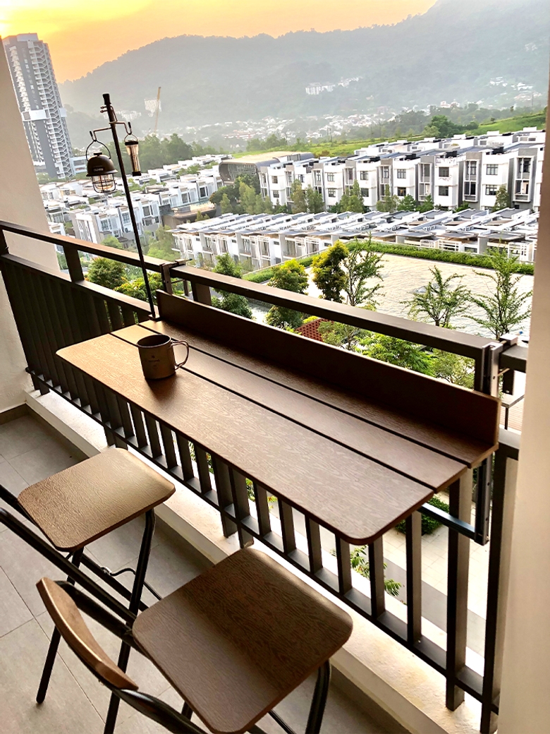 감성 우드 접이식 창가테이블 베란다테이블 폭좁은책상