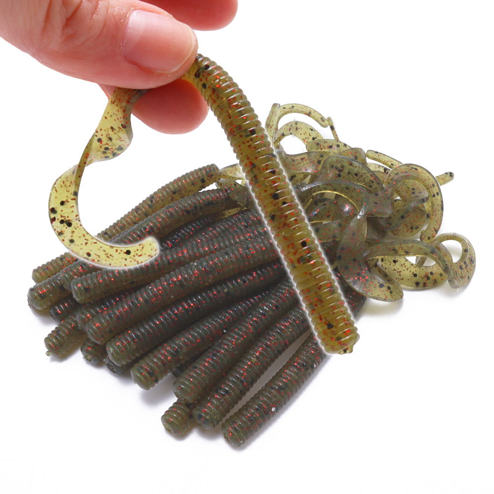 캣츠크로우 컬리 테일 배스웜 C테일 026 워터멜론 레드, 10cm(4인치) - 상품 이미지