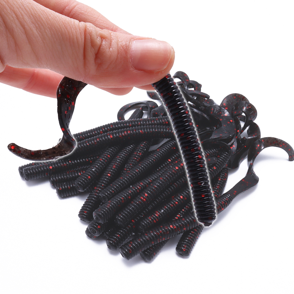 캣츠크로우 컬리 테일 배스웜 C테일 007 블랙 레드, 10cm(4인치) - 상품 이미지
