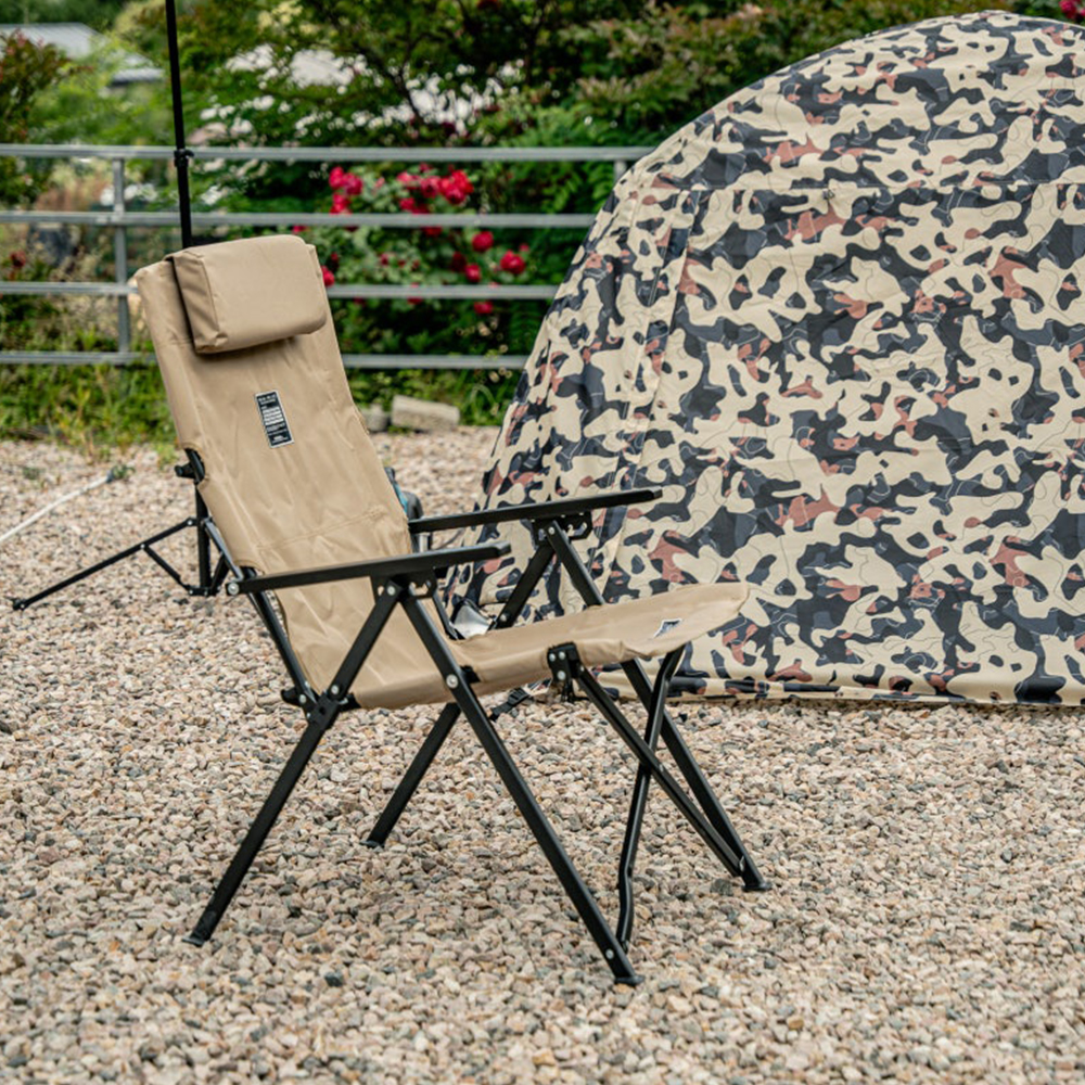 원스위크라이프 캠핑 경량 각도조절 리클라이너 롱 릴렉스 체어 블랙