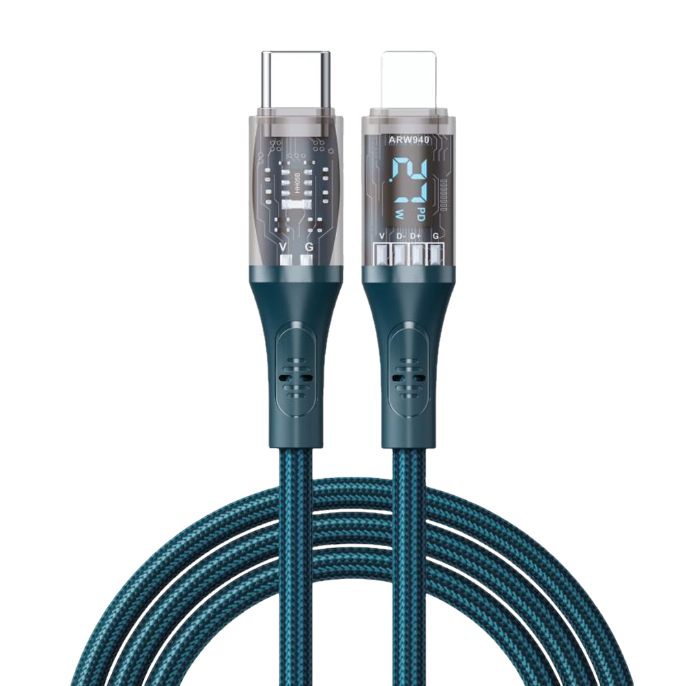 바라보고 USB C타입 to 아이폰 8핀 PD 27W LED 전력표시 고속충전 케이블 - 상세 이미지 2