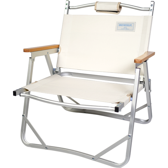 원스위크라이프 캠핑 의자 커밋 폴딩 플랫 체어 1+1 싱글, 아이보리, 1개