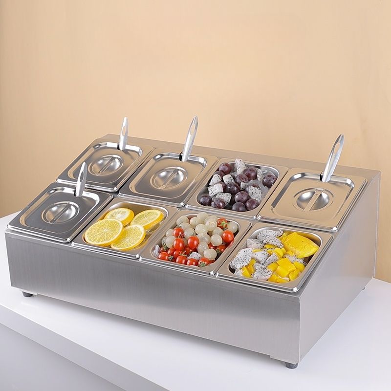 업소용 반찬통 양념통 보관통 바트 풀밧드 스텐밧드뚜껑 타공밧드 소스통 식당 뚜껑별도 PC 6인분 1 단일 열 3 구획 - 상세 이미지 2
