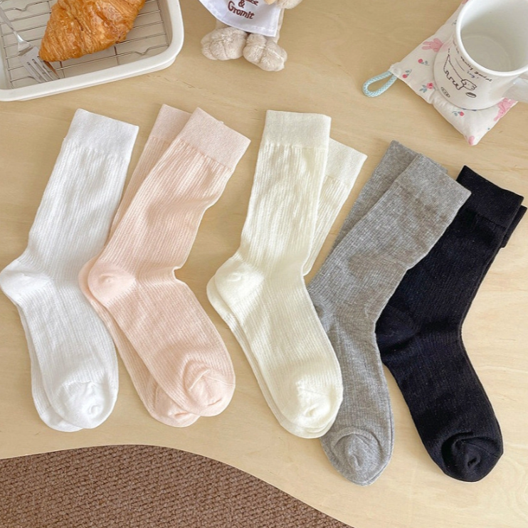 무압박양말 시스루 레이스 sock 흰 스타킹양말 임산부 학생 sock 멜로우 5종세트 - 상품 이미지