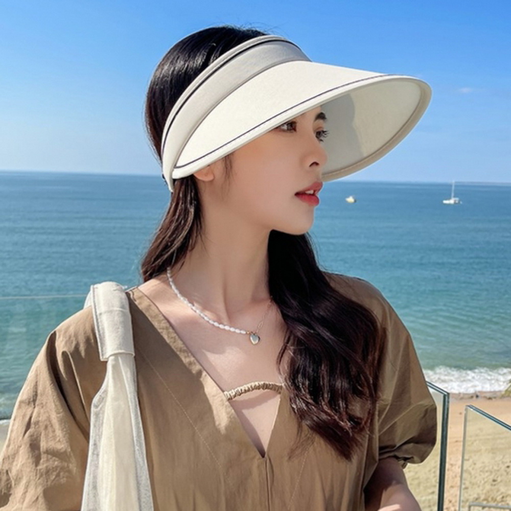 돌돌이 자외선차단 썬캡 여름 여성 와이드 챙모자 IV - 상품 이미지