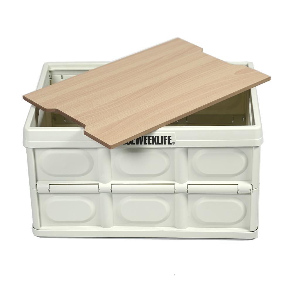 원스위크라이프 캠핑 폴딩 접이식 수납 박스 테이블 상판포함 블랙