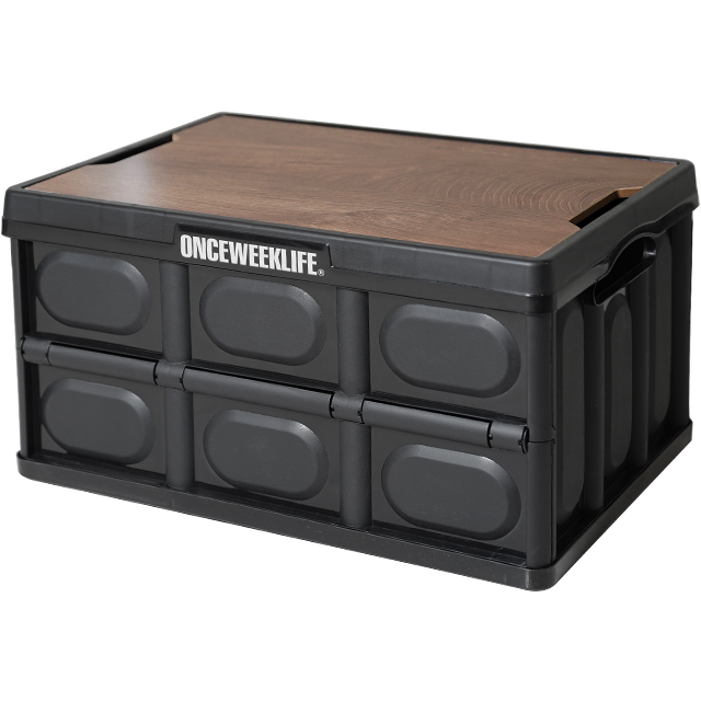 원스위크라이프 캠핑 폴딩 접이식 수납 박스 테이블 상판포함 블랙