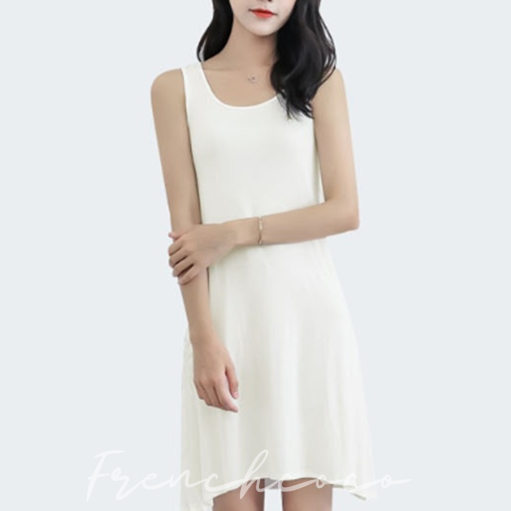 프렌치코코 편한 프릴 원피스 나시 모달 드레스 여름 쿨 데일리 - 메인 이미지